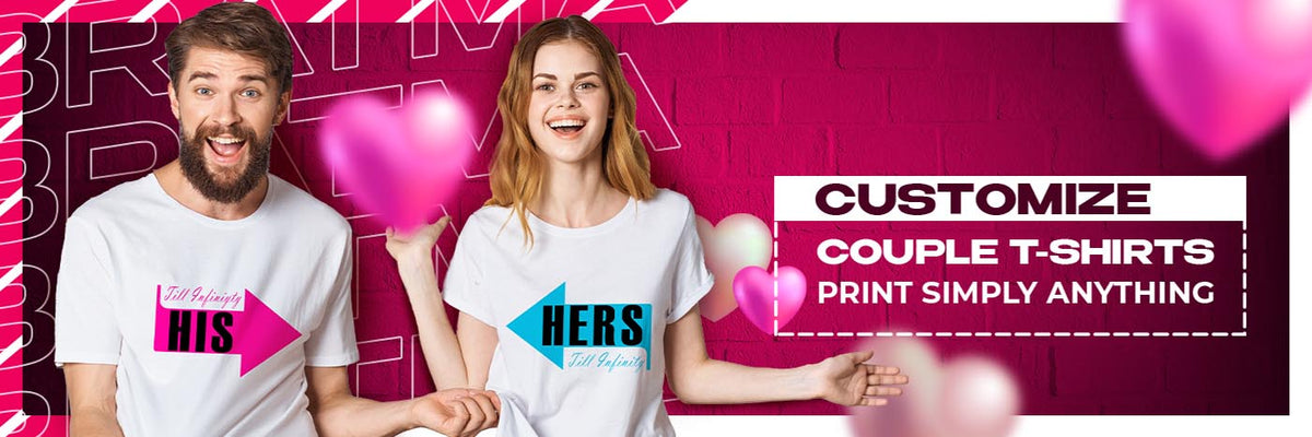 Printed couple t-shirt in Kolkata - Bratma collection banner