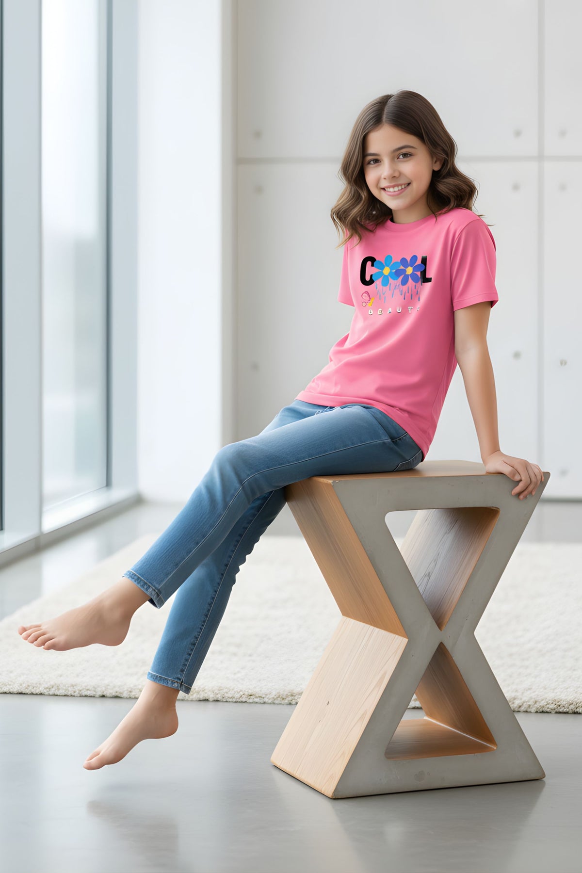 Girl Typography Graphic Printed Pure Cotton T-shirt