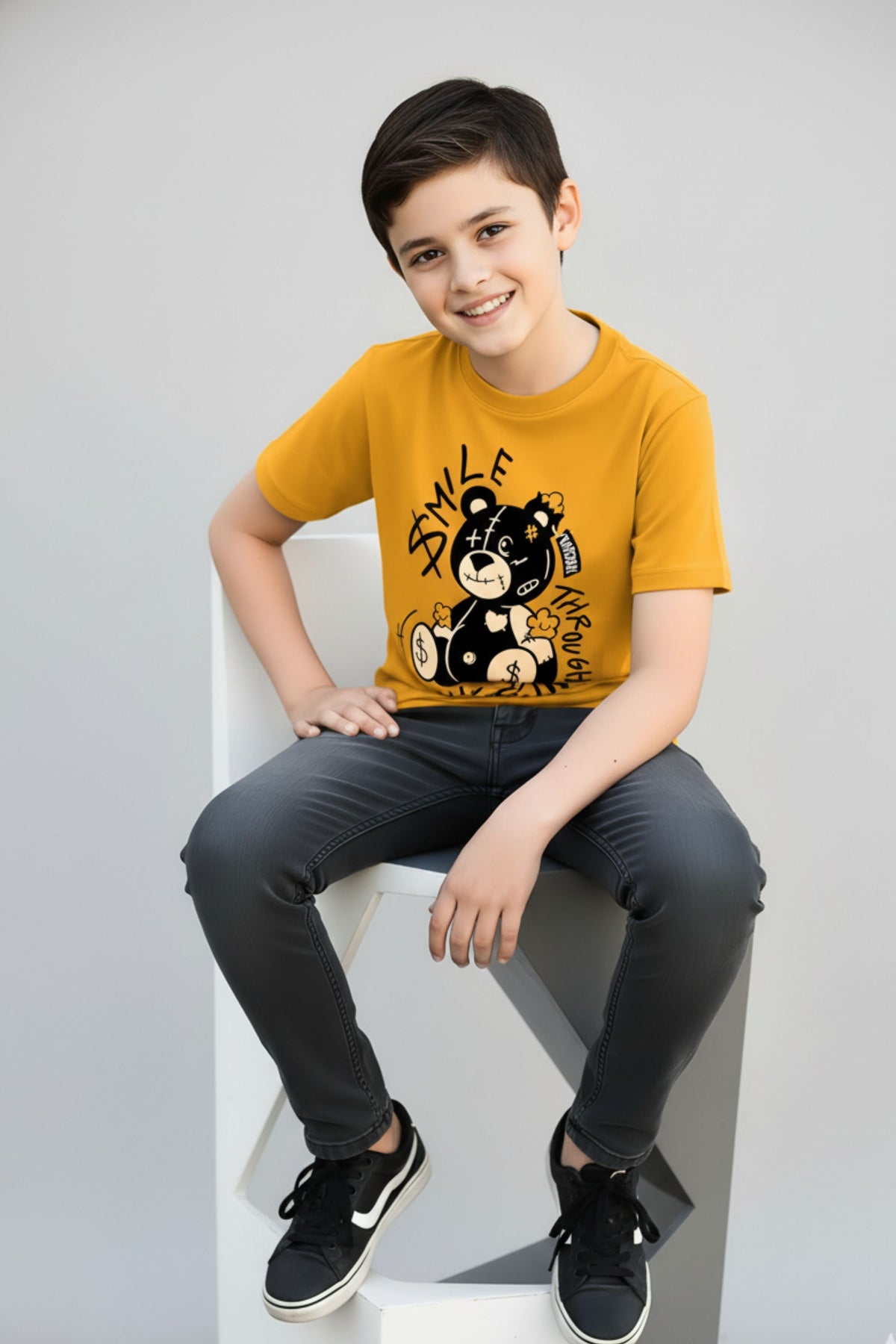 Boys & Girls Graphic Print Pure Cotton Regular T-shirt