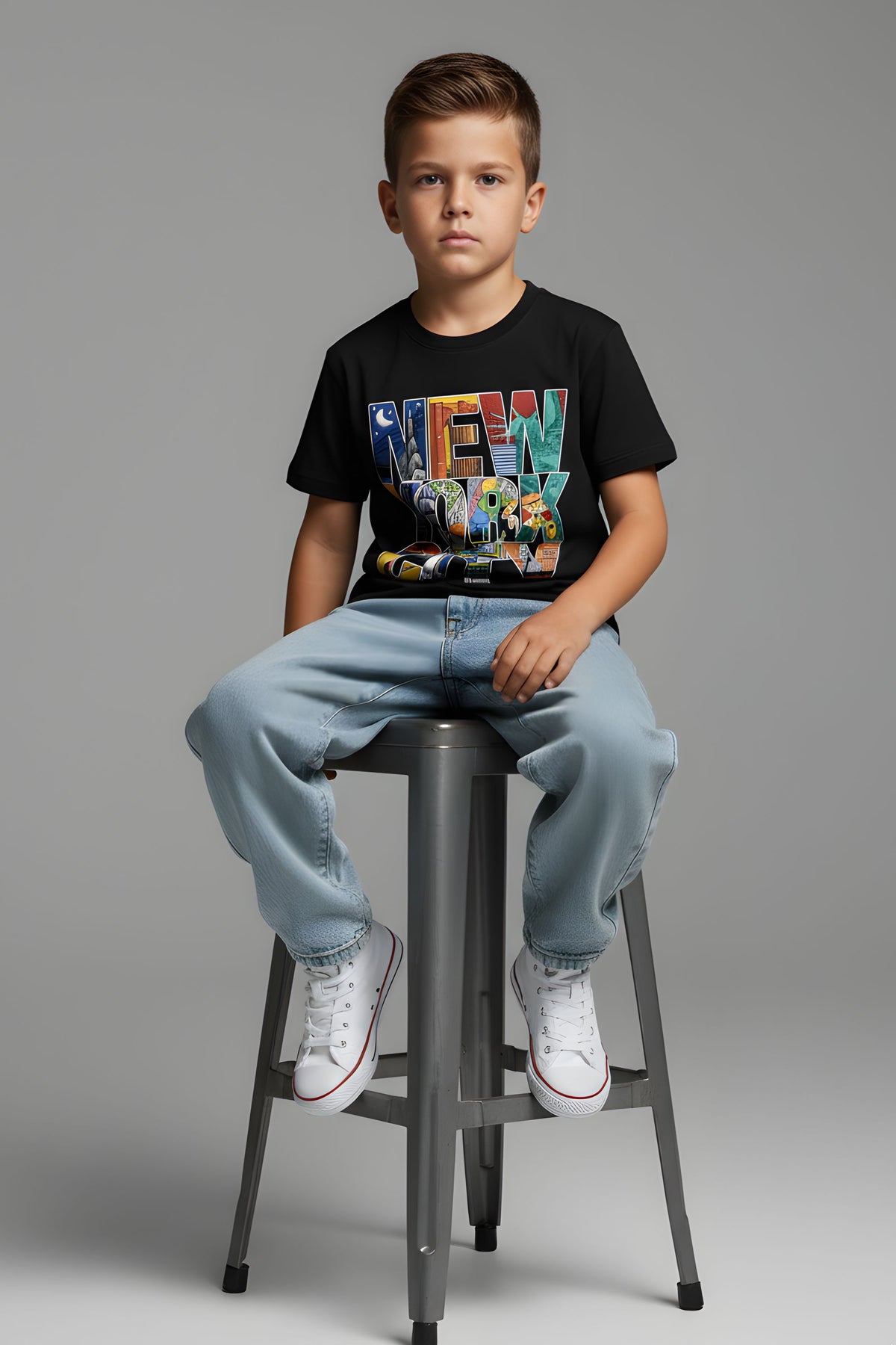 Boys & Girls Typography Graphic Pure Cotton T-shirt