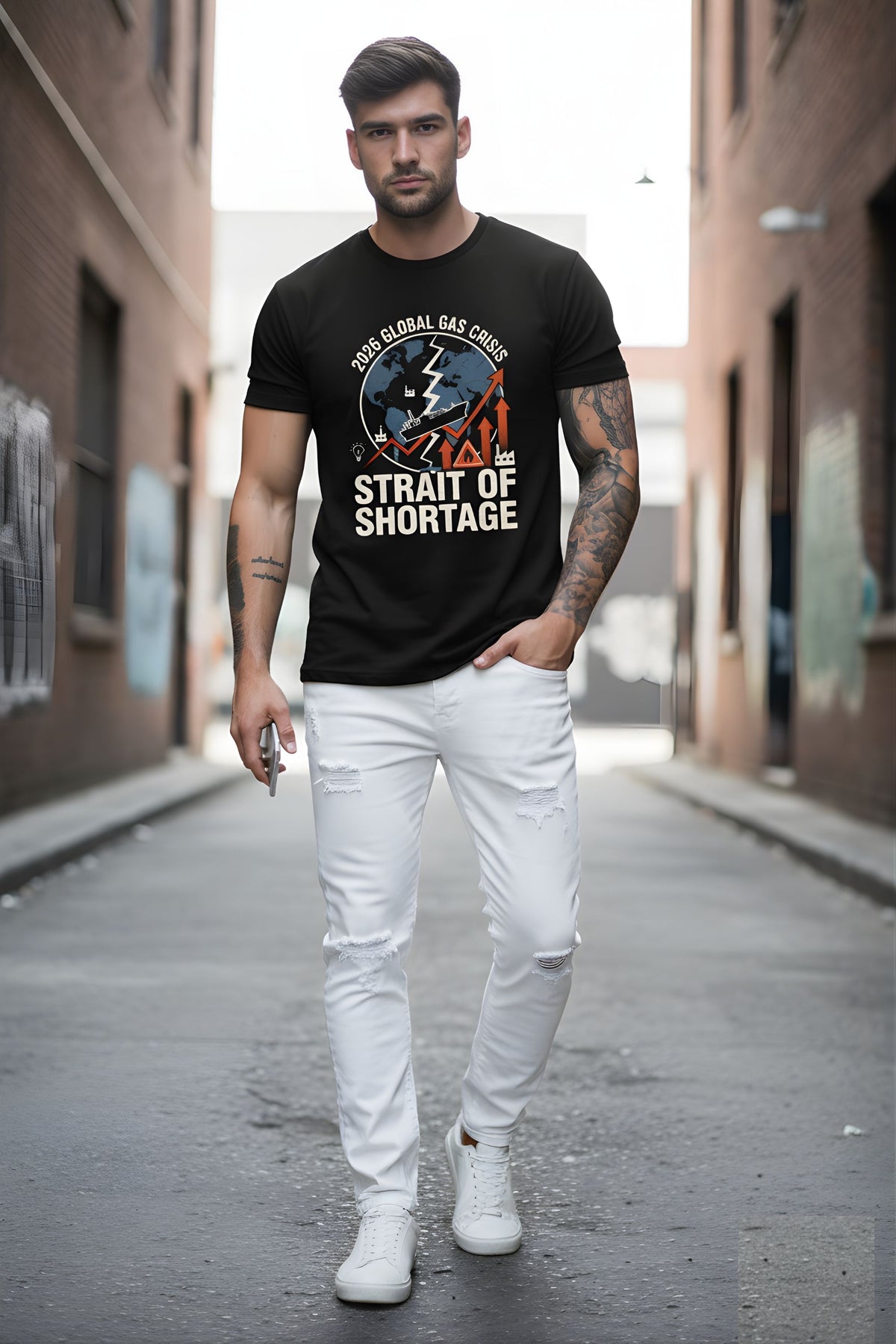 Man & Woman Typography Graphic Print Cotton Tshirt