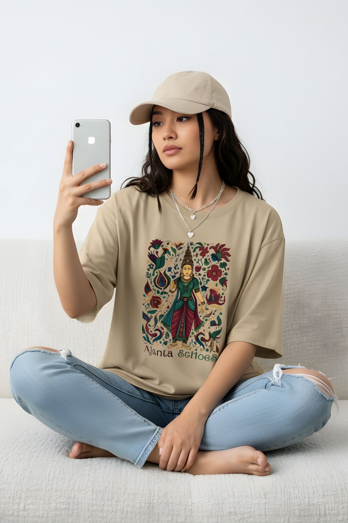 Woman Graphic Print Oversize T-shirt