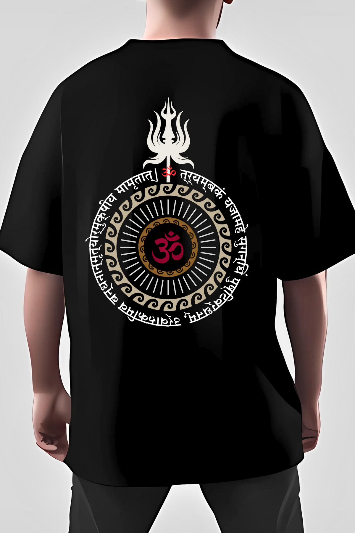 Shiva Printed Oversize Tshirt, Black