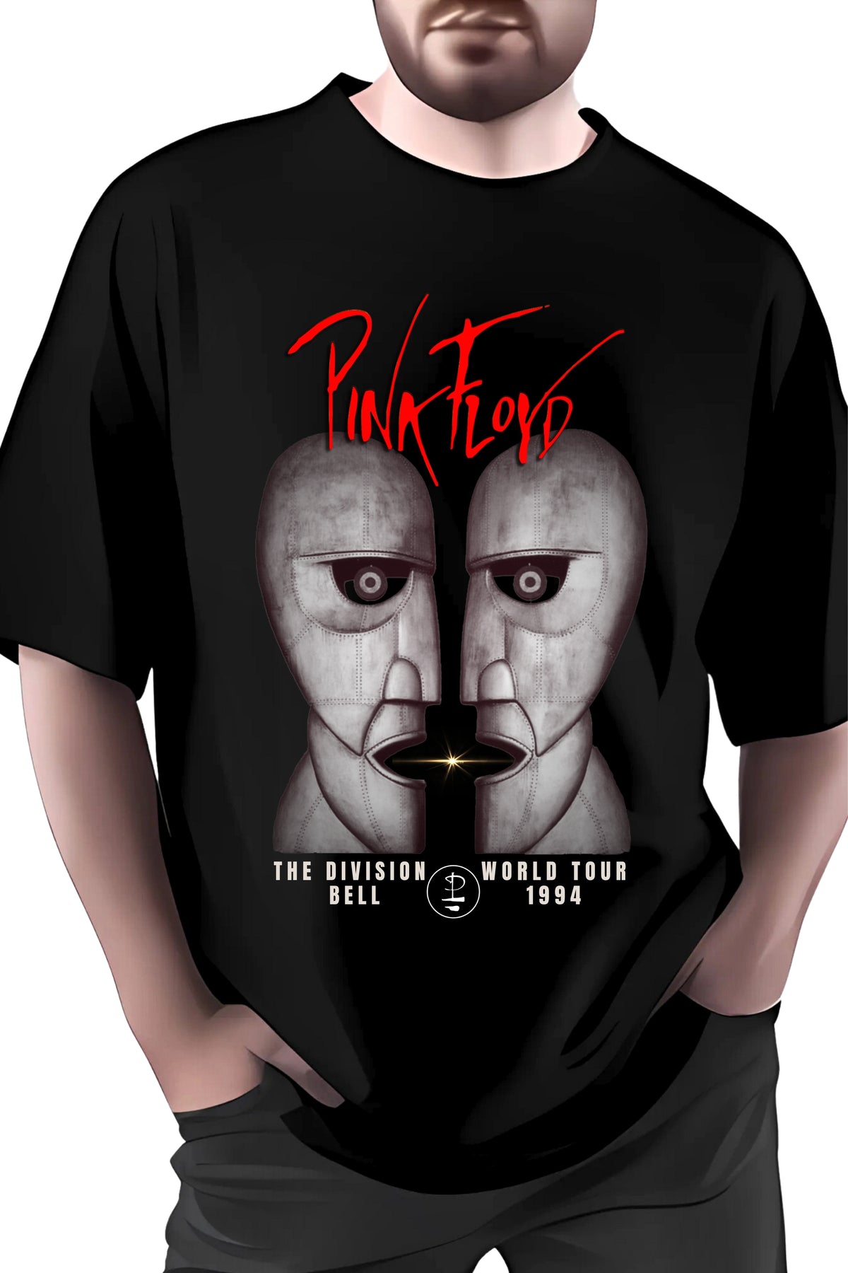Pink Floyd The Division Bell World Tour 1994 Graphic T-Shirt, Black, Oversized