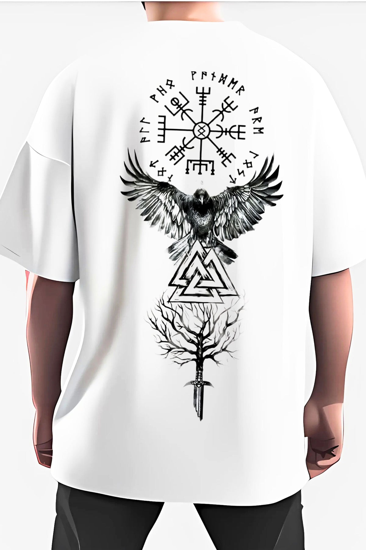 OVERSIZE WHITE OLD MYTHOLOGICAL ART T-SHIRT FOR MEN & WOMEN