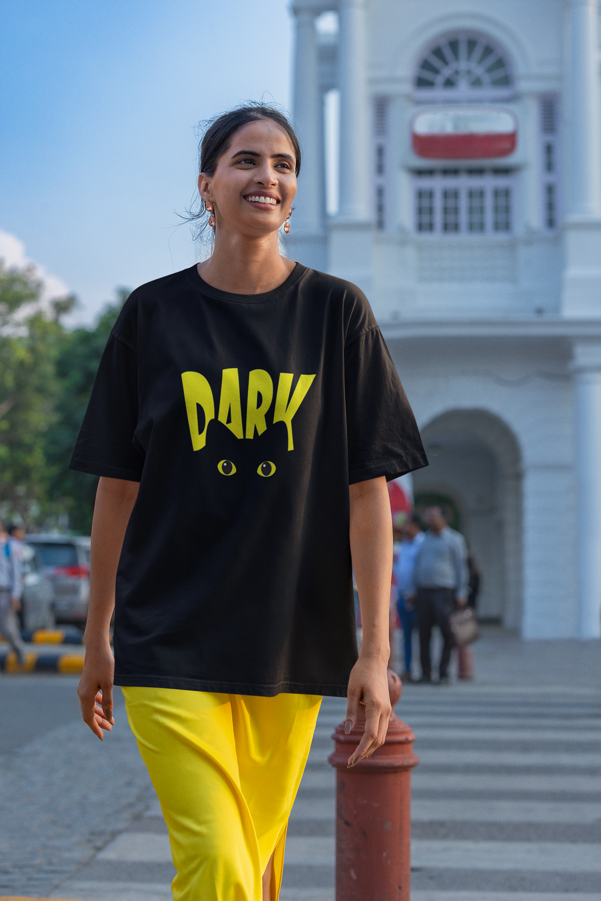 Bratma Trendy Front and Back Graphics Printed Oversized Round Neck Unisex T-Shirt