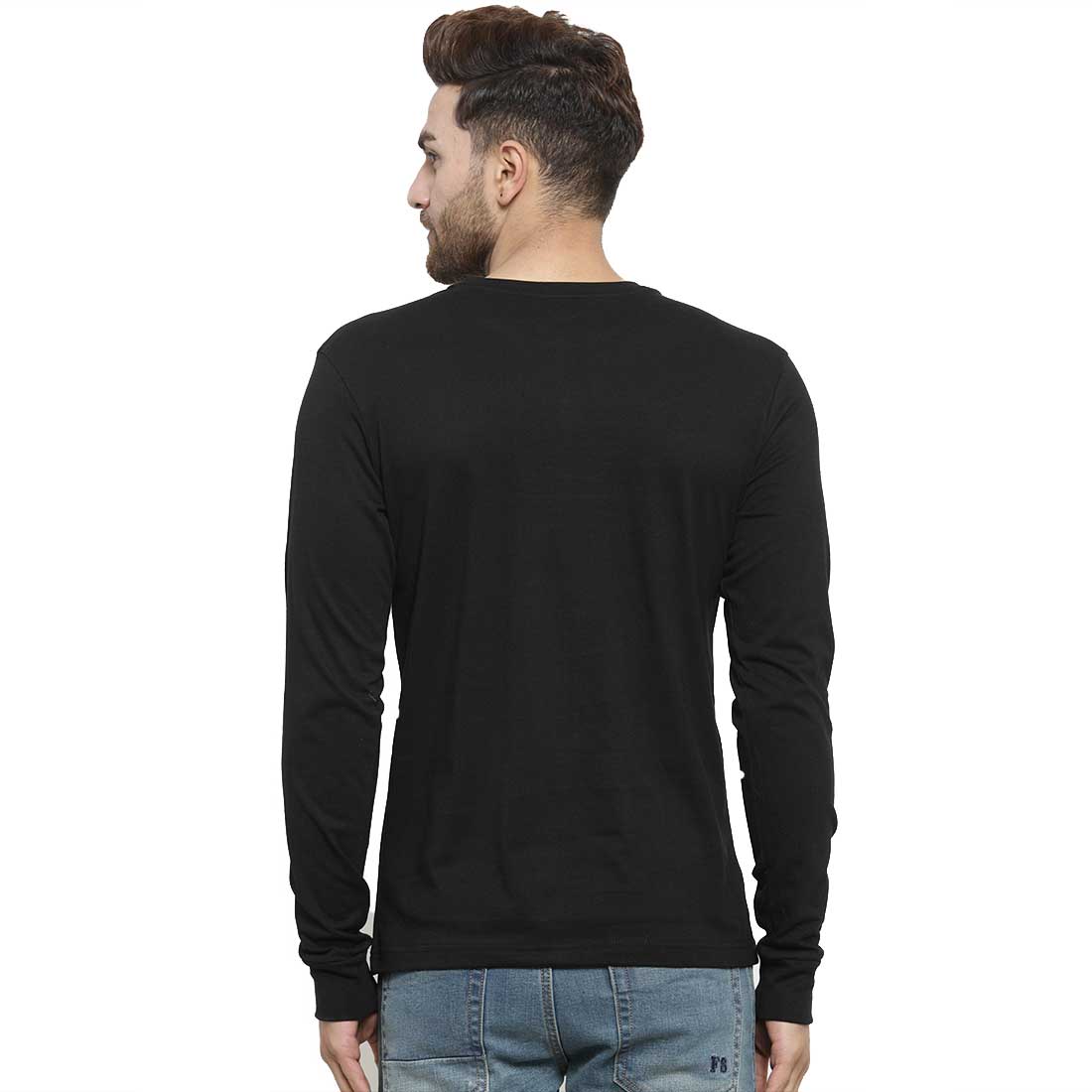 Men Full Sleeves Plain T-Shirt