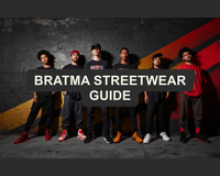 Bratma streetwear extended sizing guide banner, S to 2XL