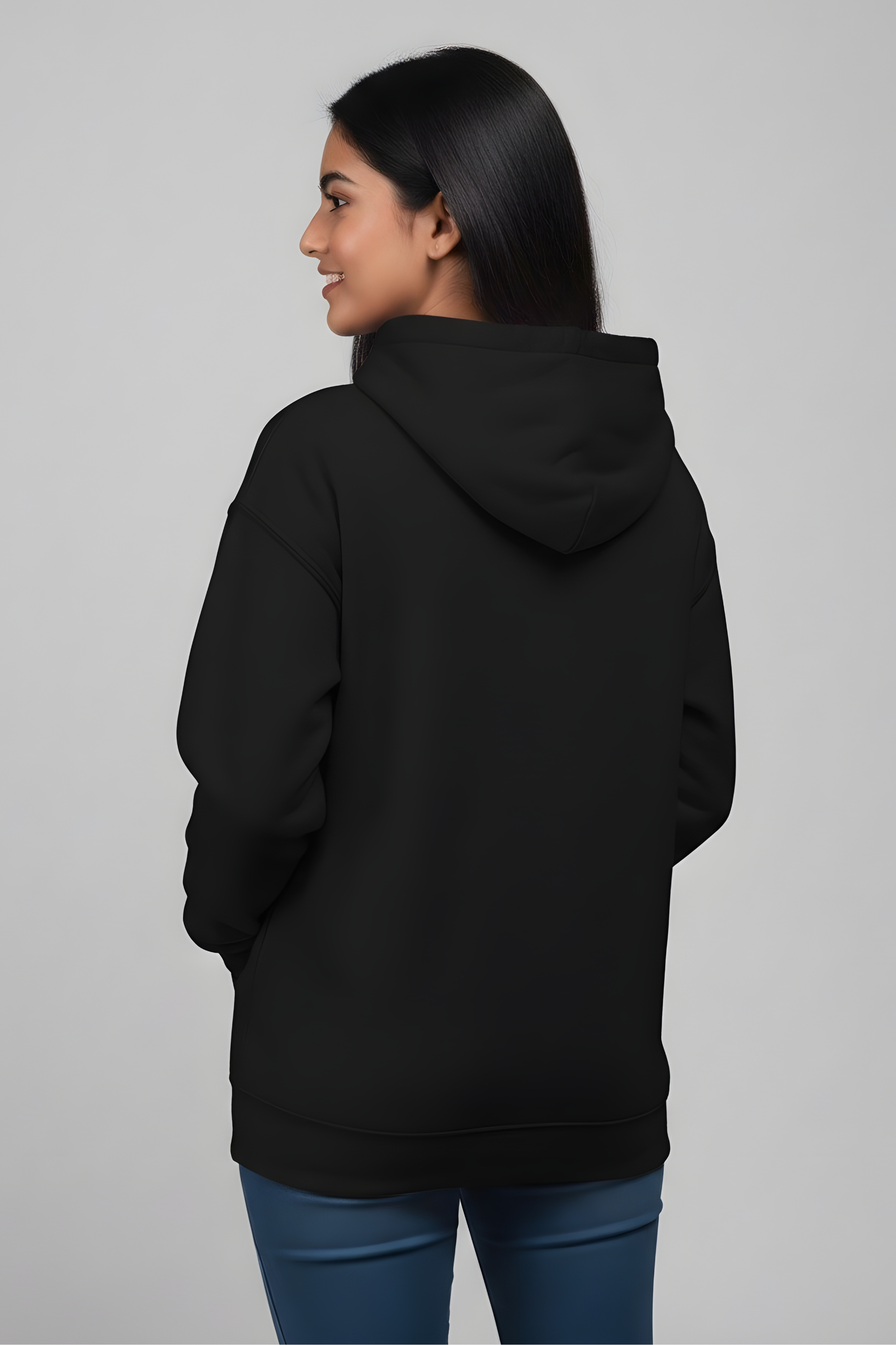 PLAIN HOODIE FOR MEN & WOMEN- BLACK