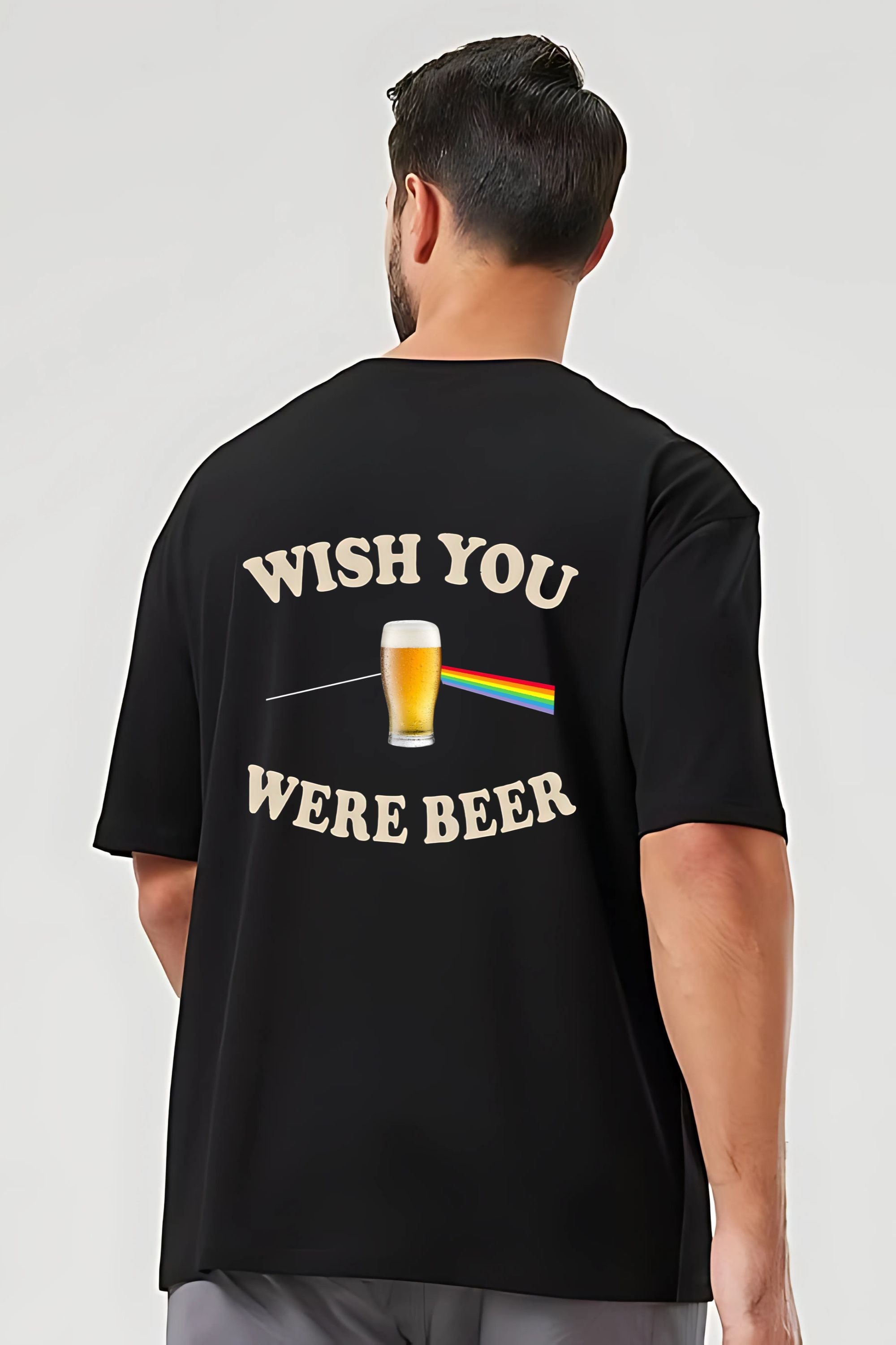 Pink Floyd Wish You were Beer T-Shirt, Black Graphic Print, Dark Side of The Moon Design