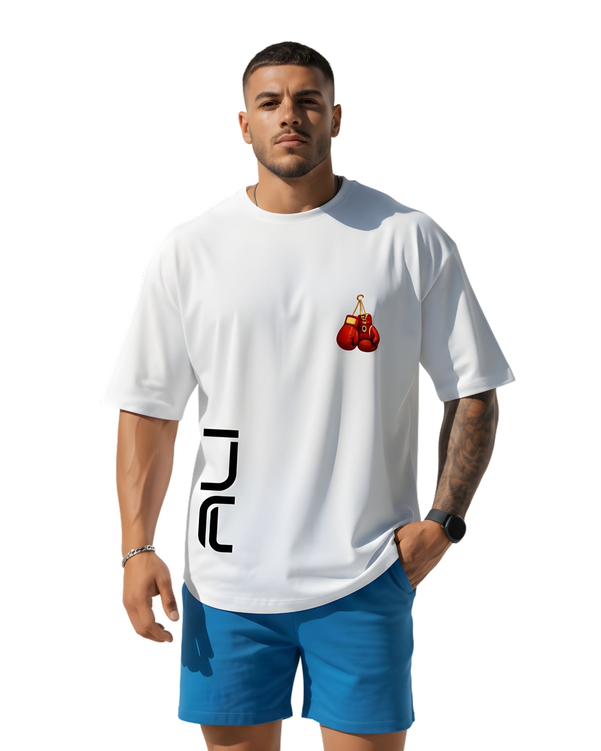 BRATMA Men Graphic Print, Typography Round Neck Pure Cotton White T-Shirt