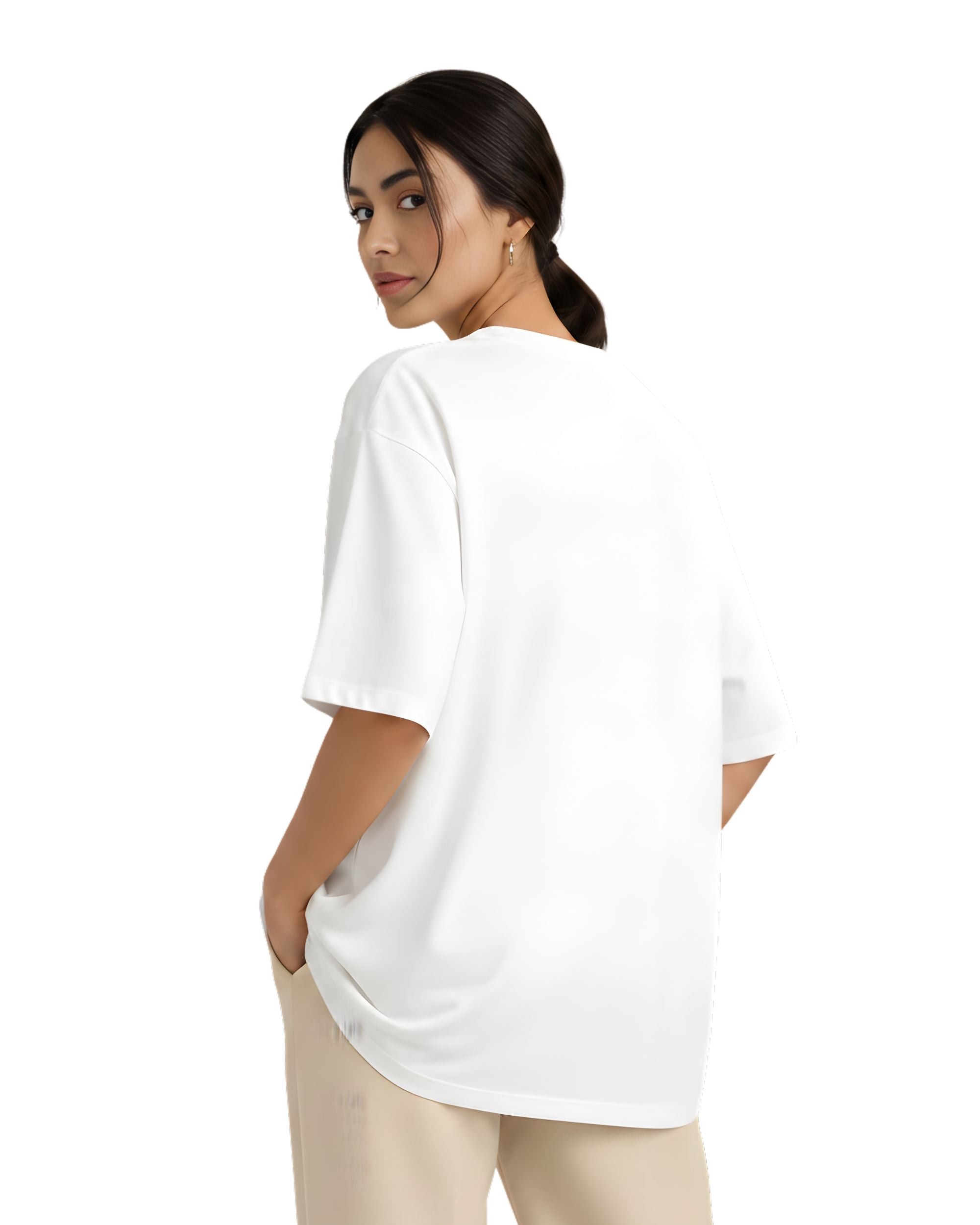 BRATMA Women Graphic Print, Typography Round Neck Pure Cotton OversizedT-Shirt