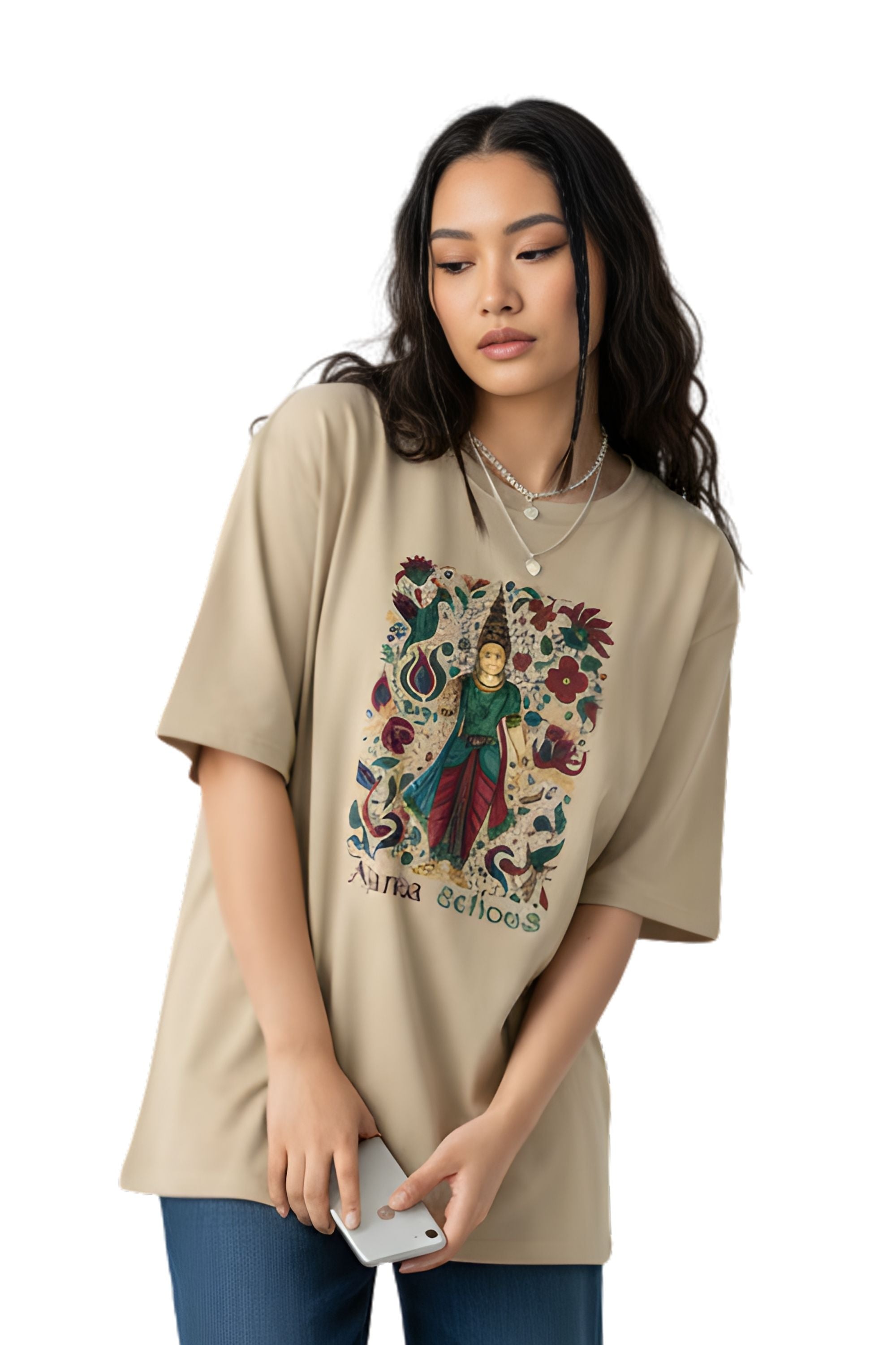 Woman Graphic Print Oversize T-shirt