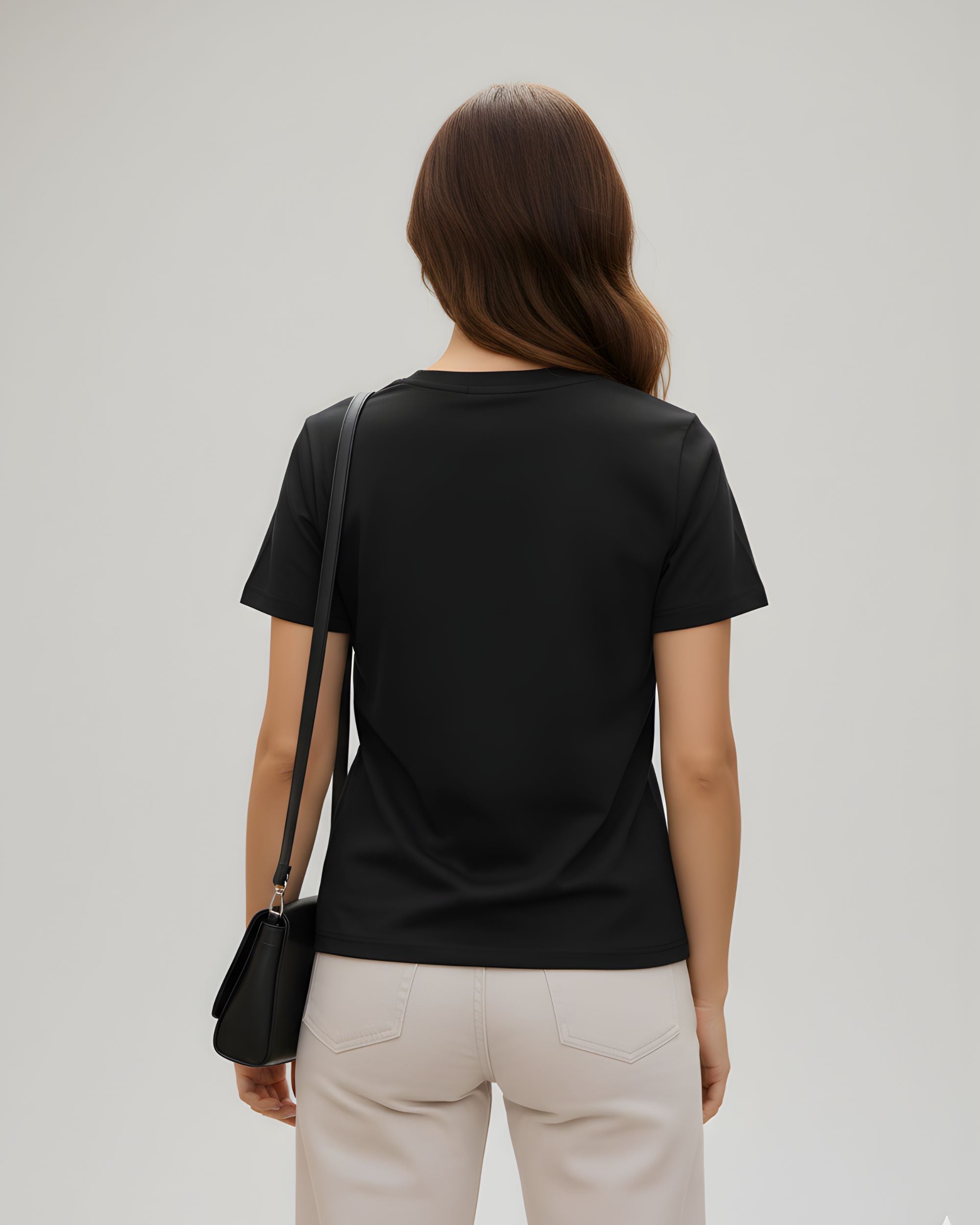 Women Graphic Print, Typography Round Neck Pure Cotton Black T-Shirt