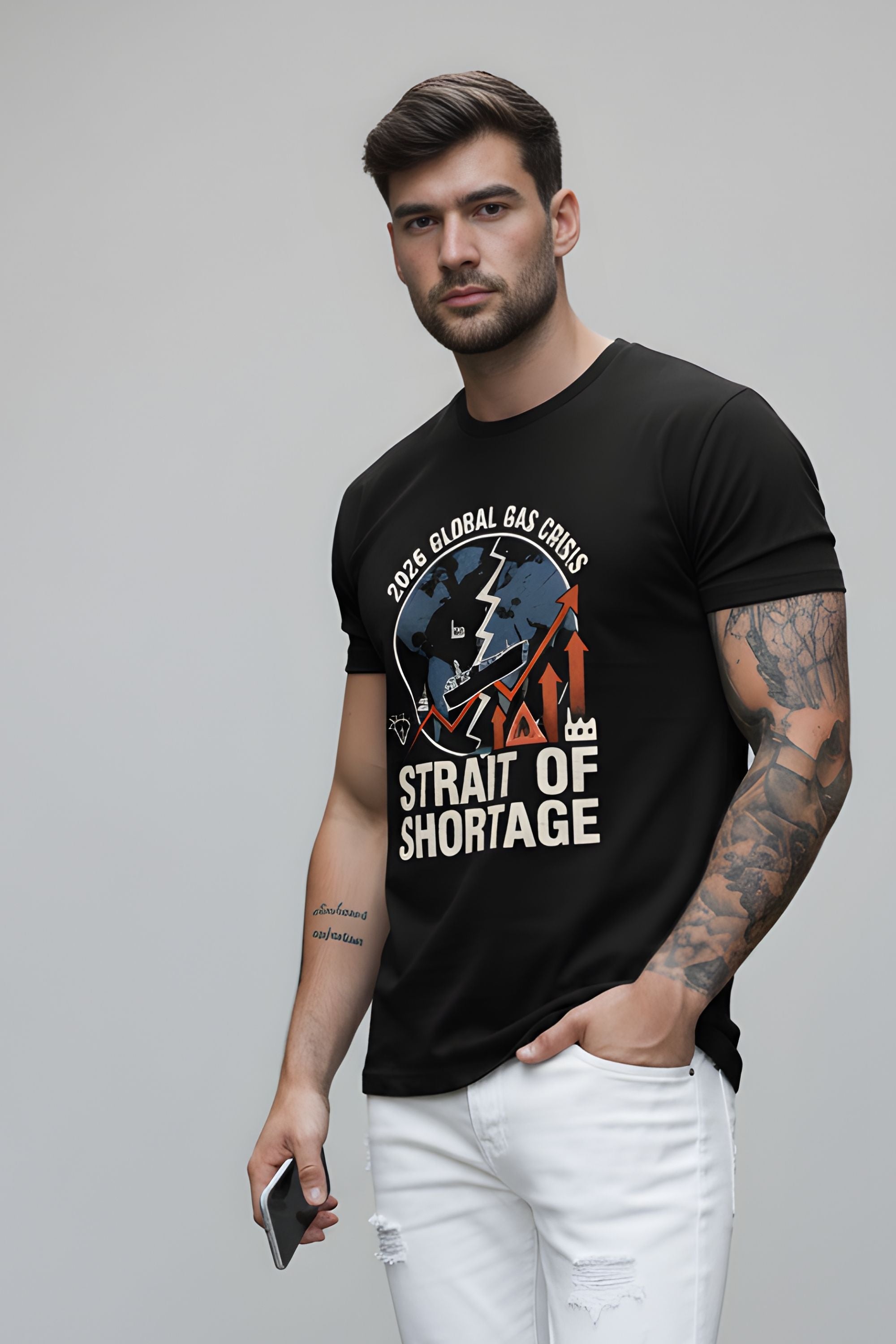 Man & Woman Typography Graphic Print Cotton Tshirt