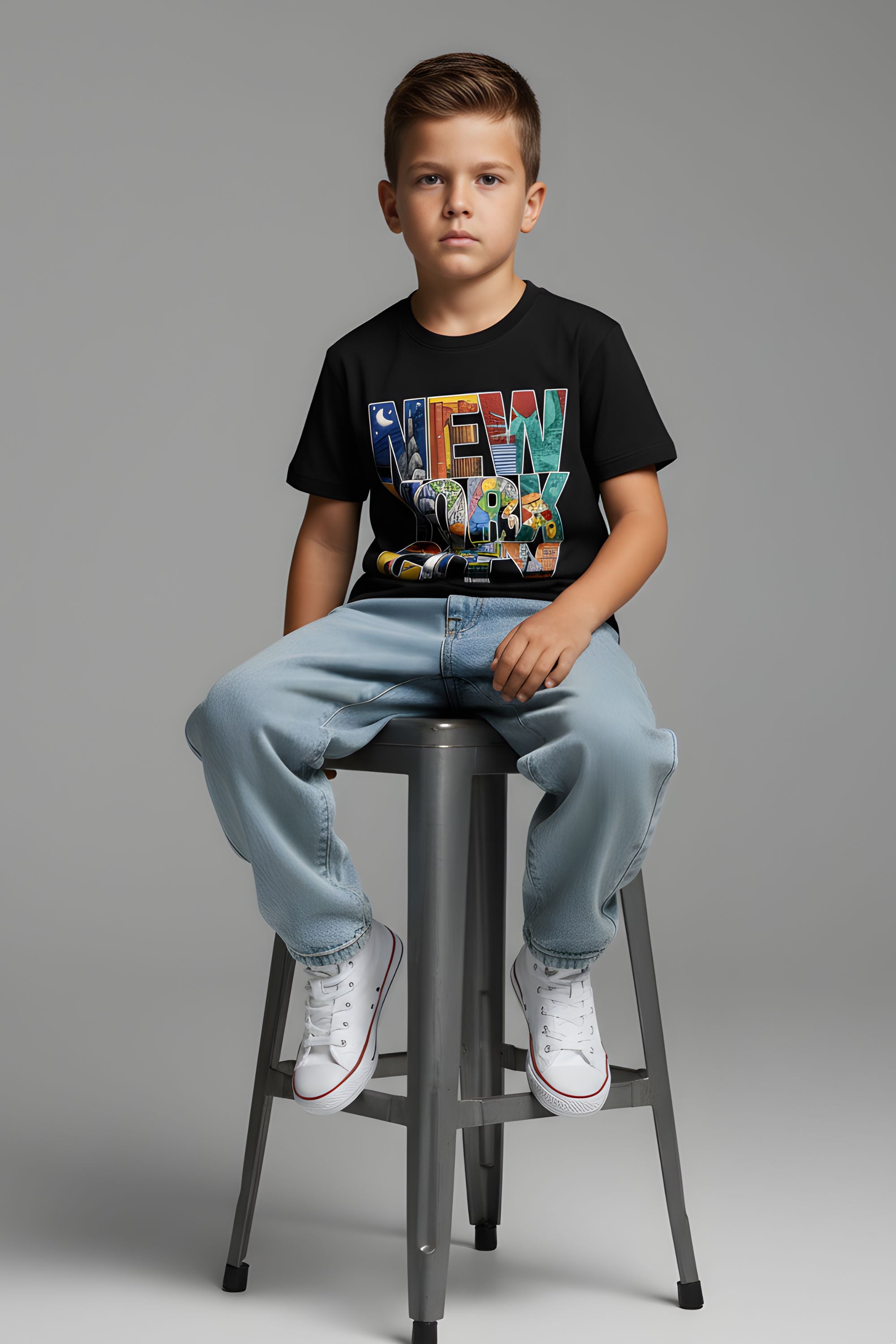 Boys & Girls Typography Graphic Pure Cotton T-shirt