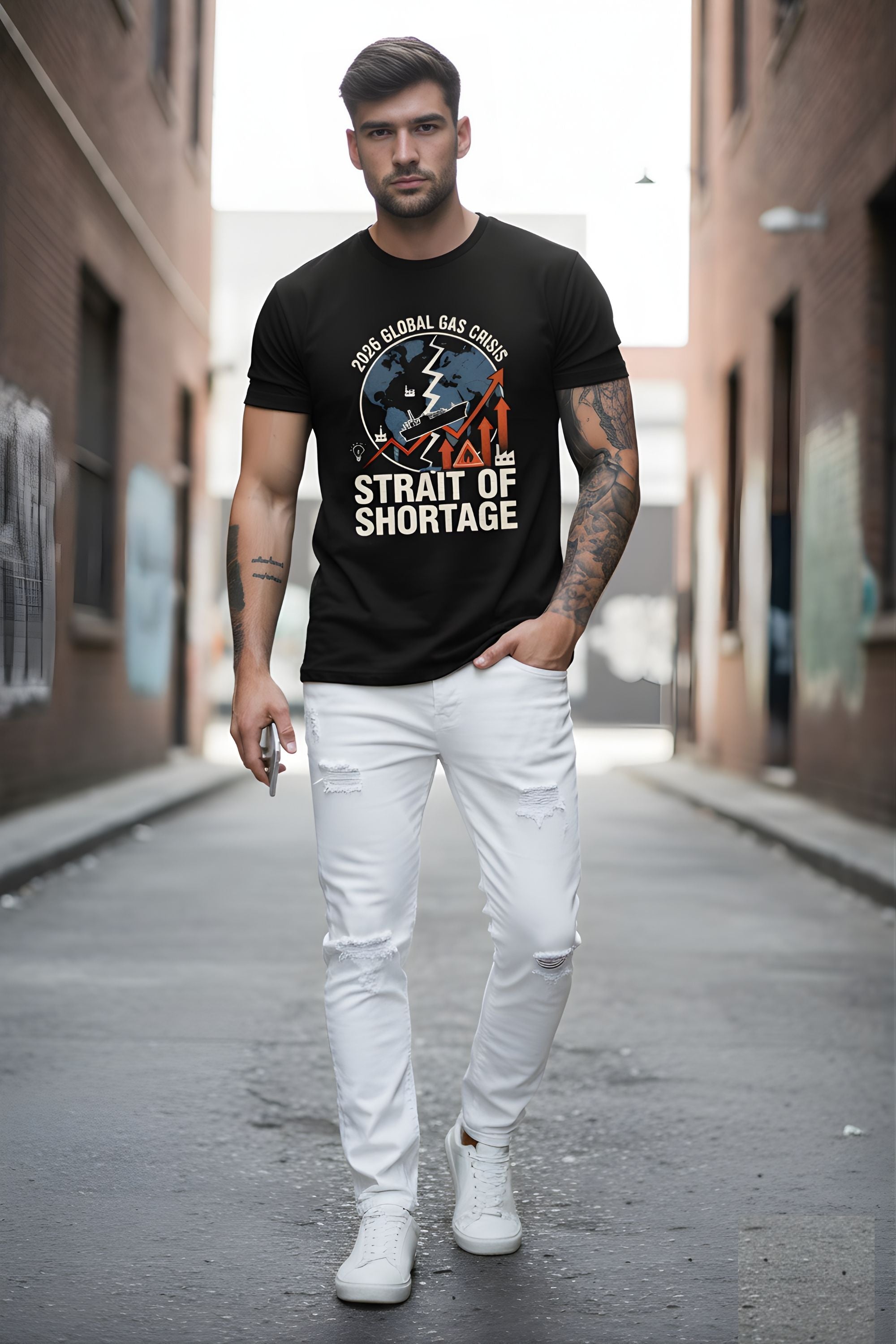 Man & Woman Typography Graphic Print Cotton Tshirt