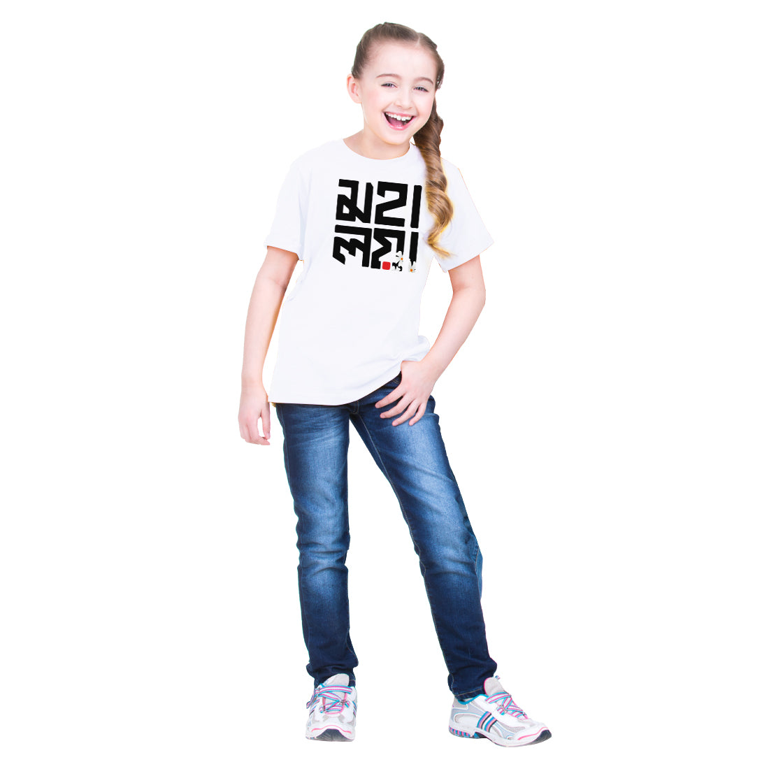 girls Printed T-Shirt for Durga Puja