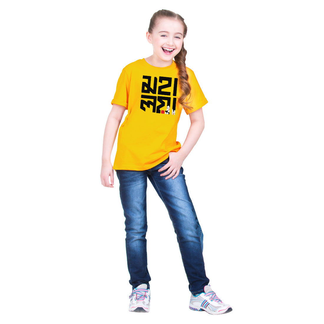 girls Printed T-Shirt for Durga Puja