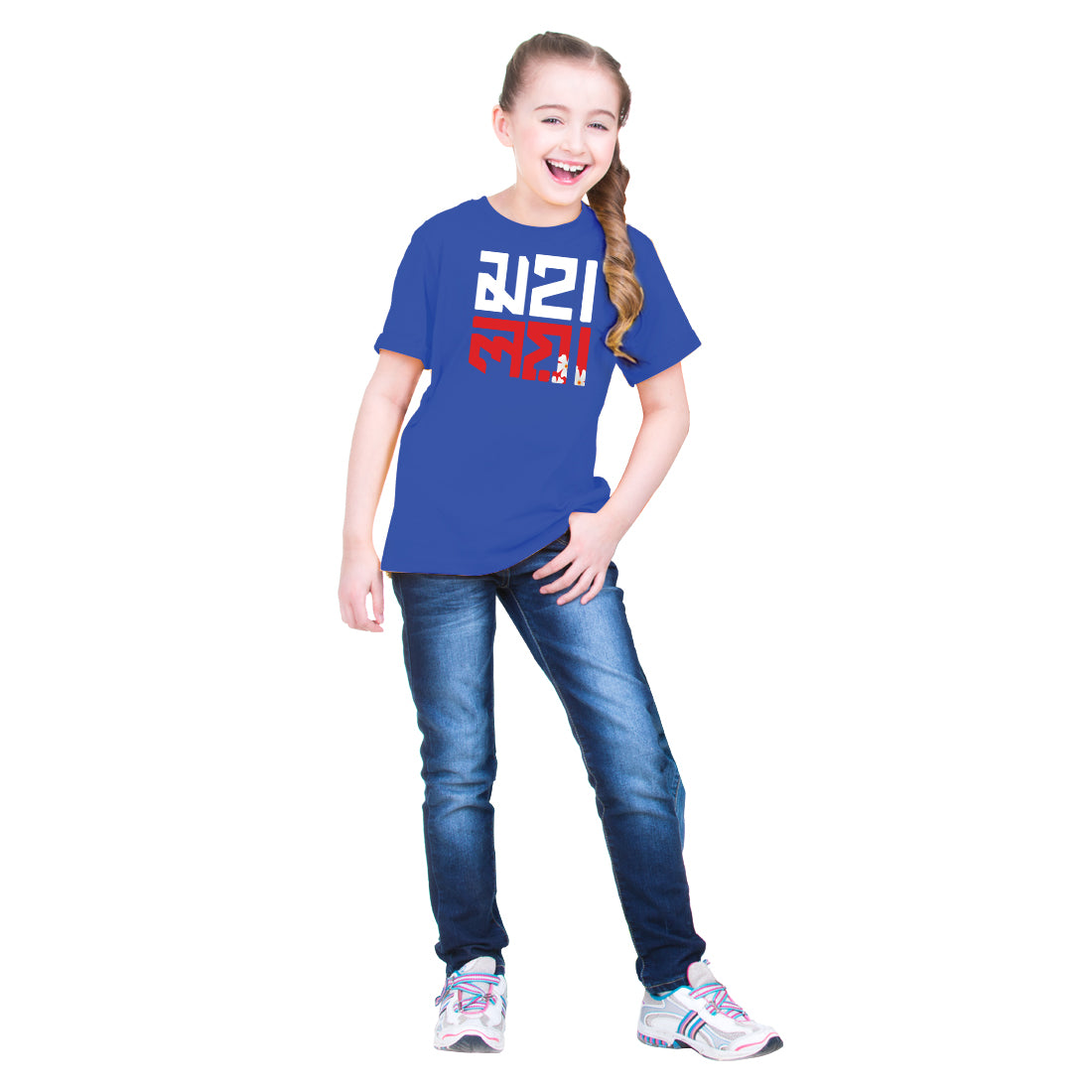 girls Printed T-Shirt for Durga Puja