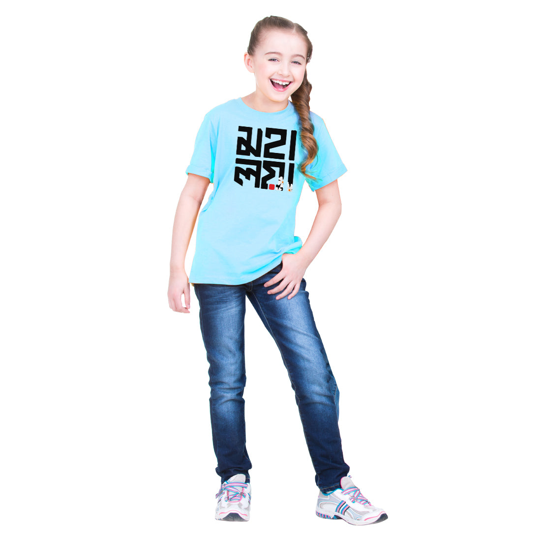 girls Printed T-Shirt for Durga Puja