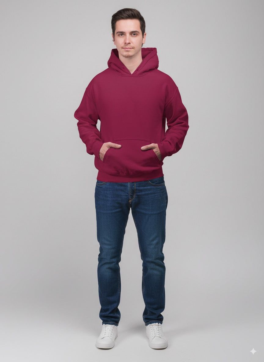 PLAIN HOODIE FOR MEN & WOMEN- MAROON