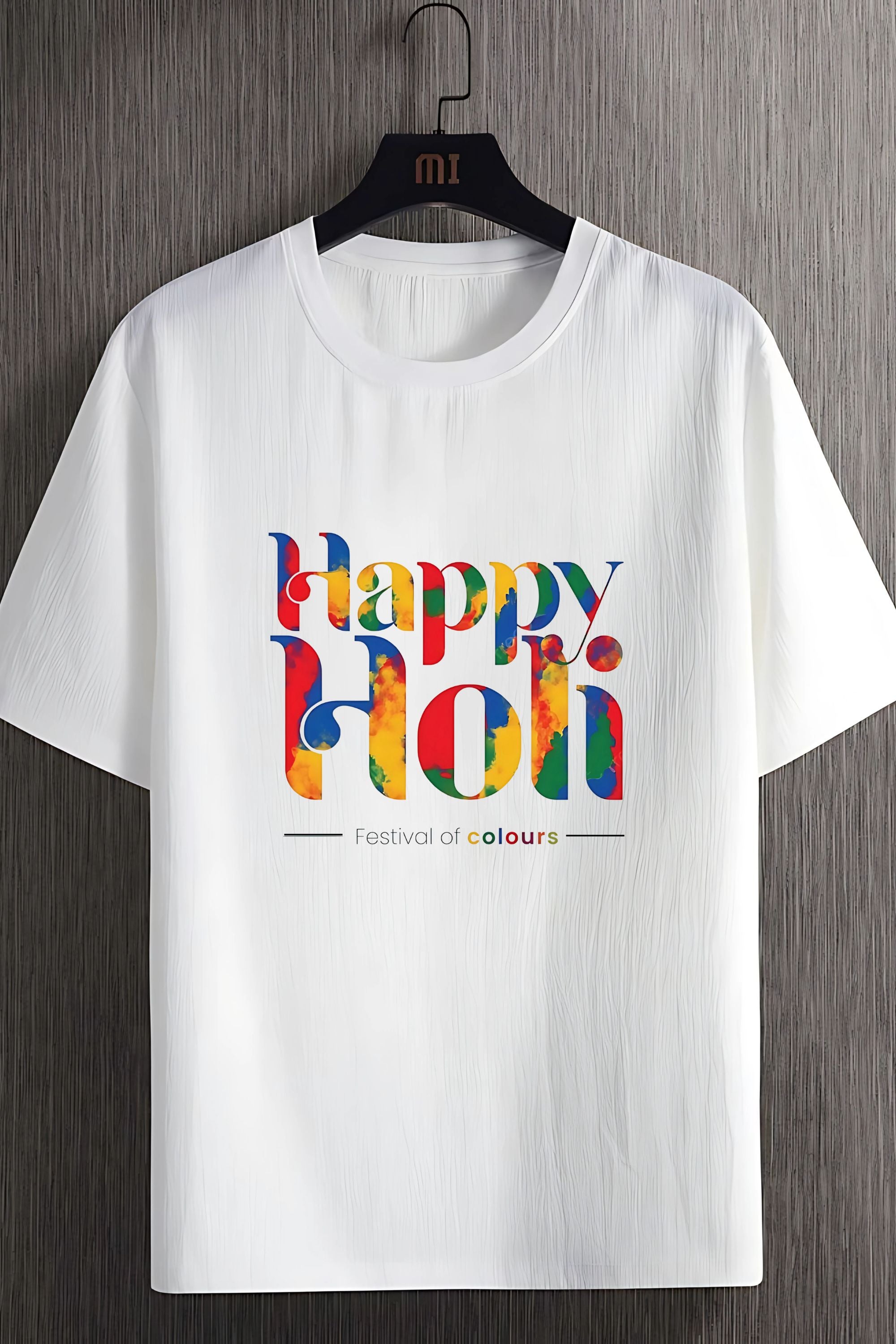 Happy Holi Festival of Colours White Unisex Polyester T-Shirt