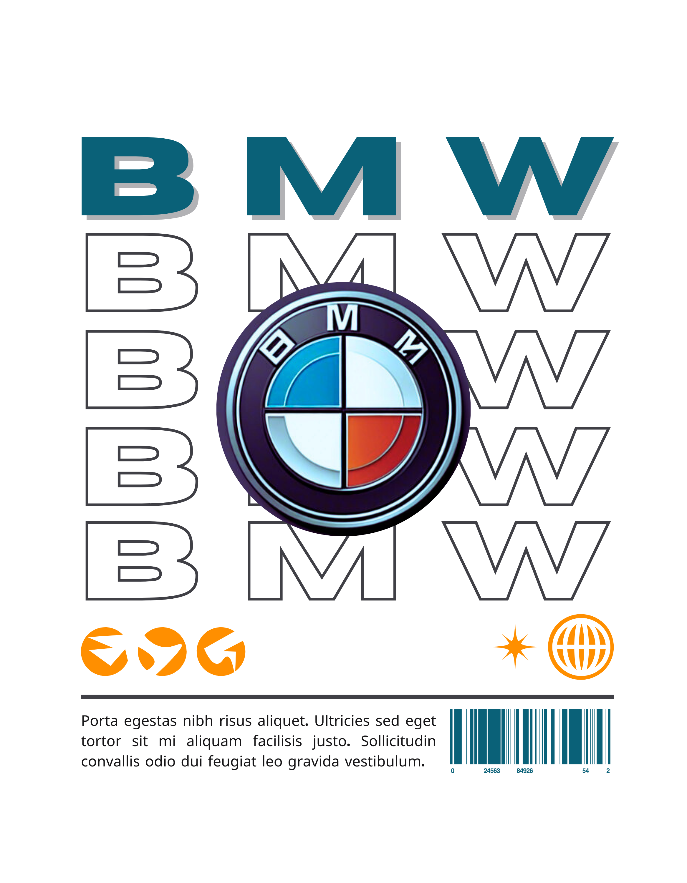 BMW Poster Printed On Back