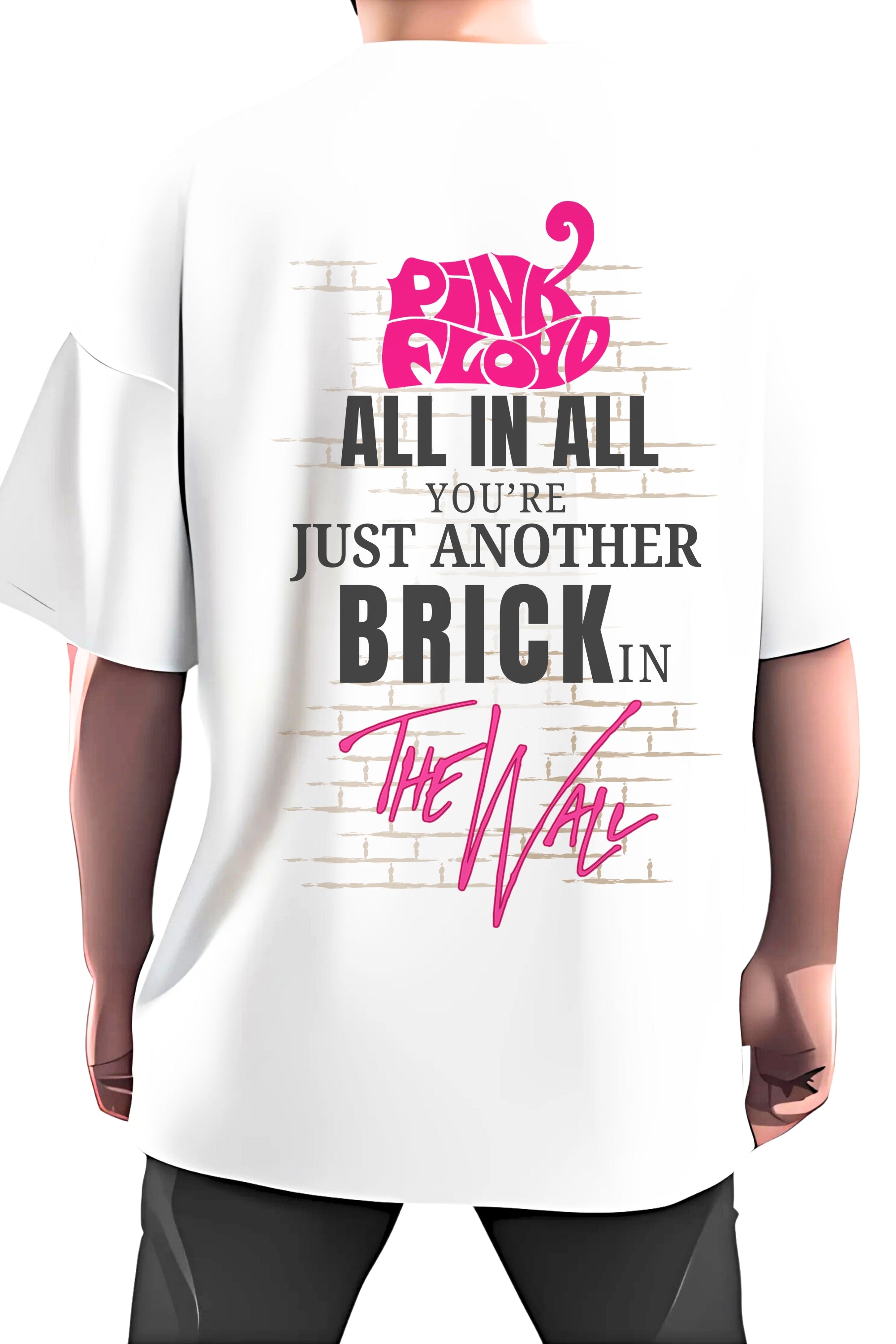 Pink Floyd The Wall Oversized T-Shirt, Music Band Tee, White