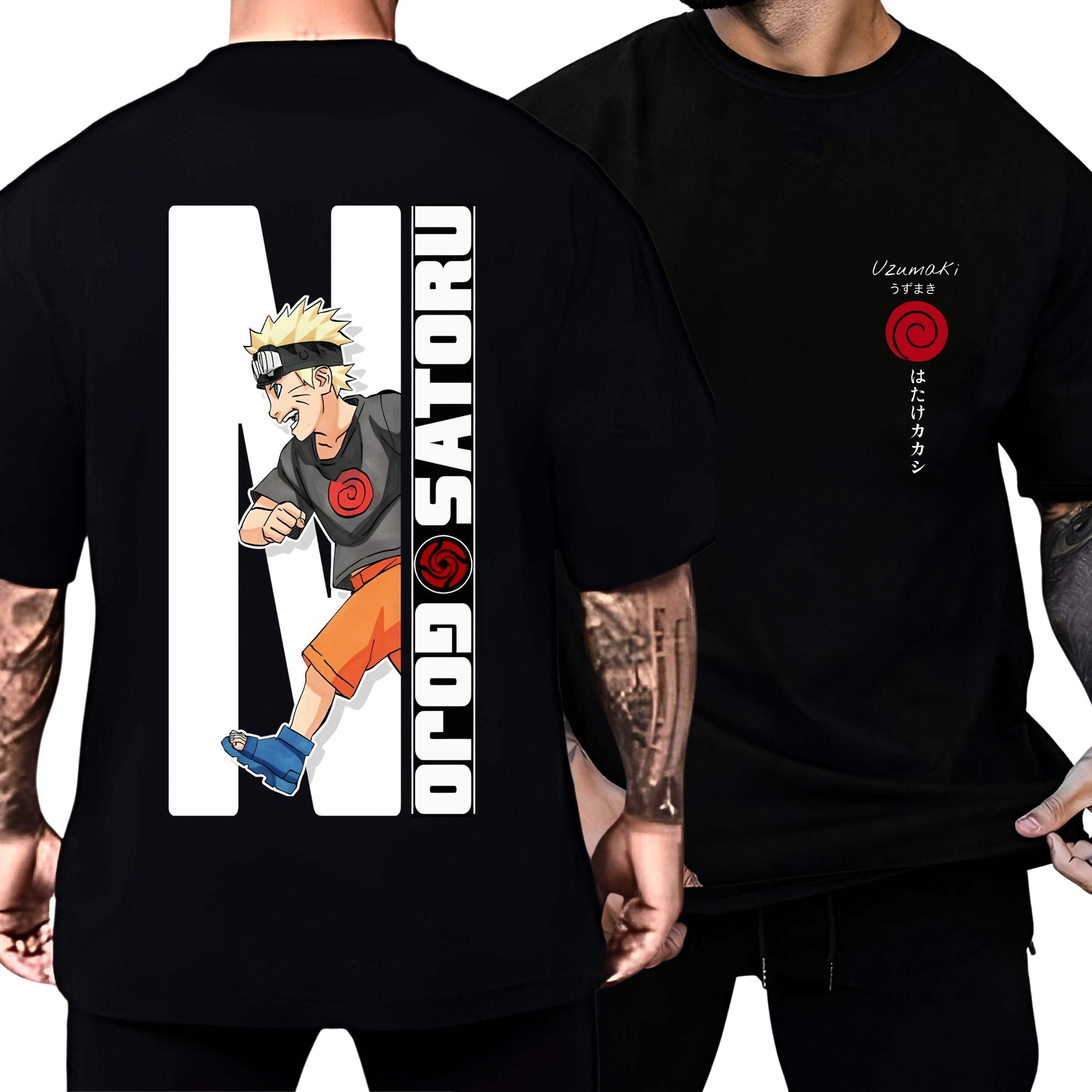 NARUTO ANIME BLACK OVERSIZE T-SHIRT FOR MEN & WOMEN