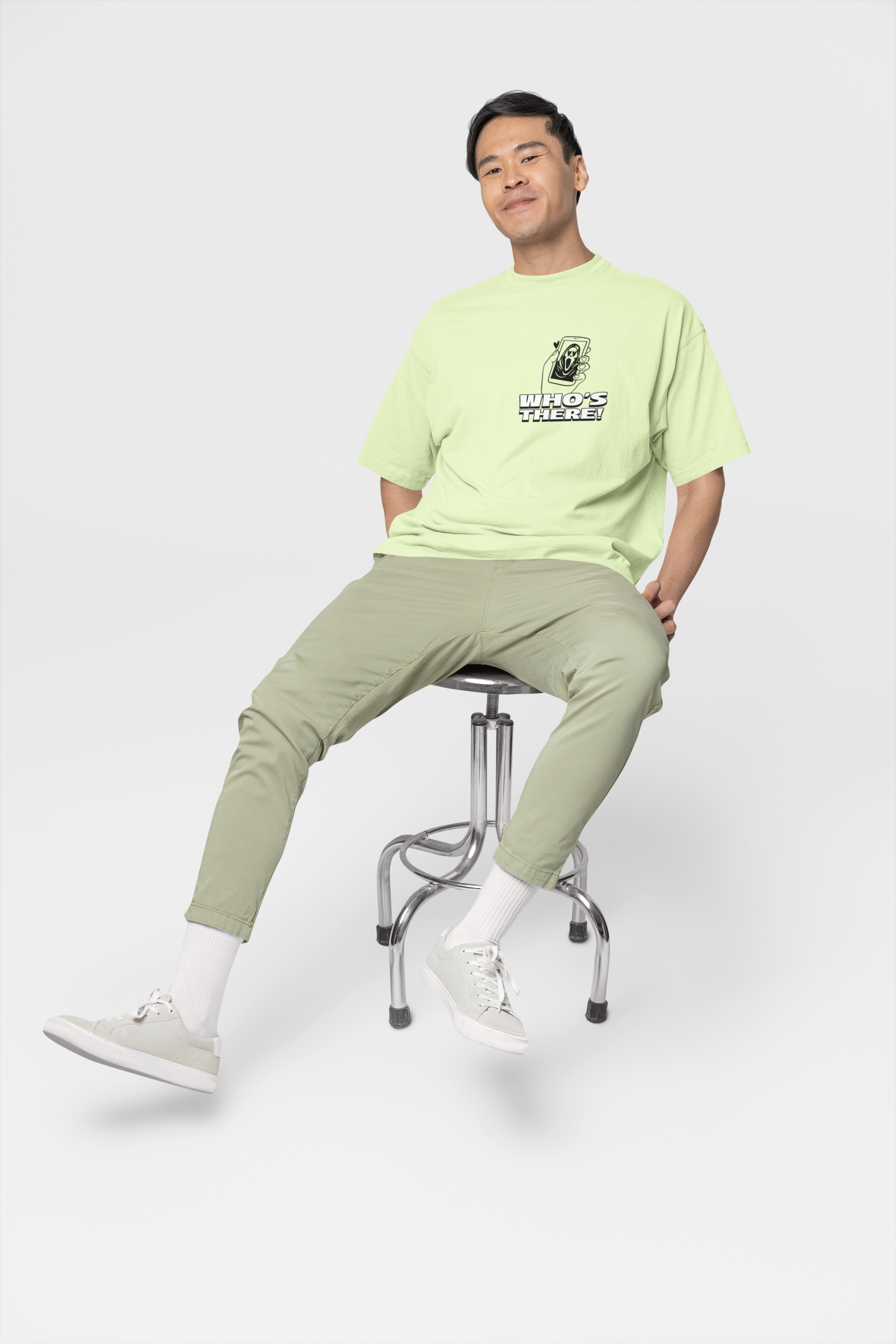 Bratma Trendy Front and Back Horror Theme Printed Oversized Round Neck T-Shirt for Men