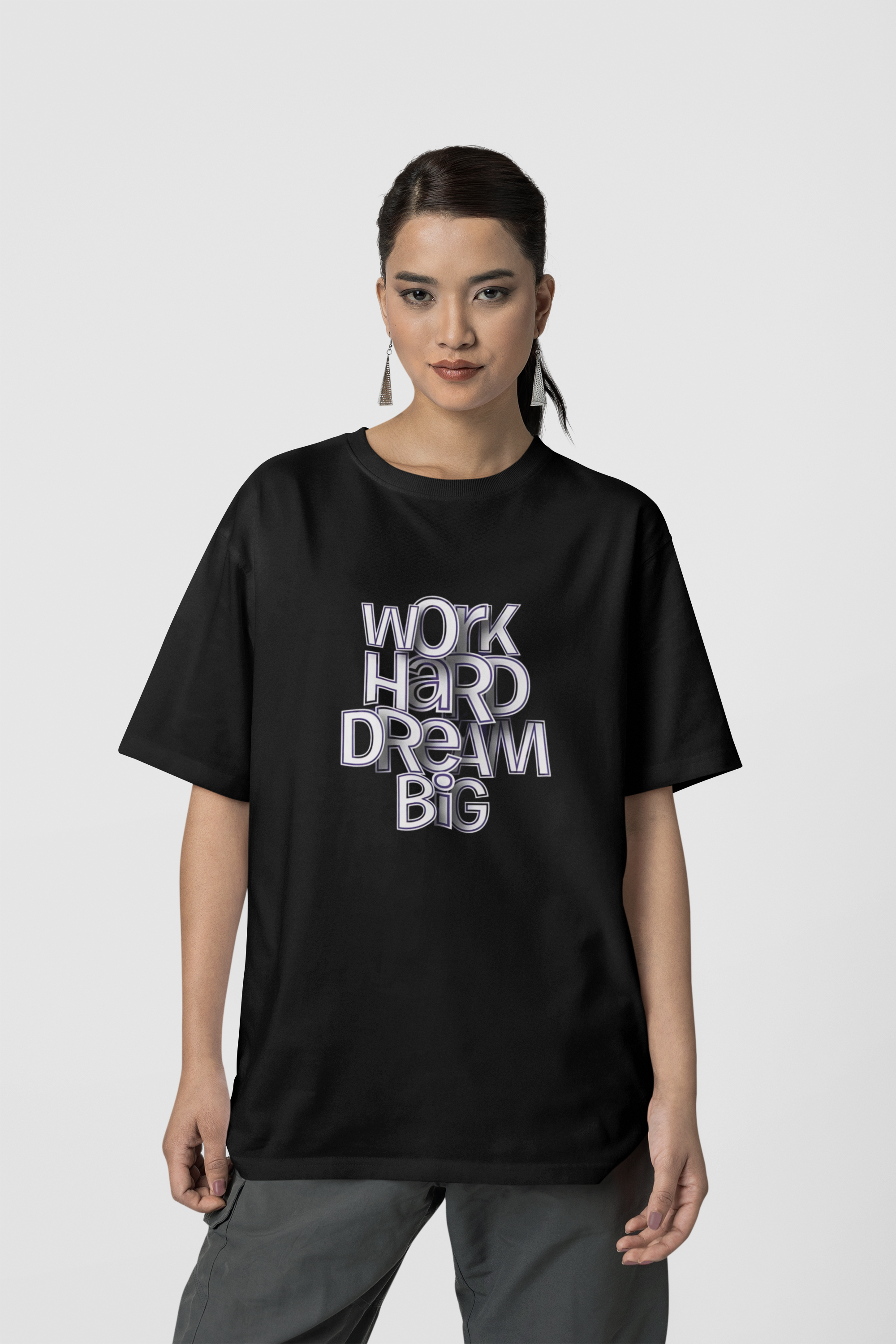 Bratma Trendy Typography Printed Oversized Round Neck T-Shirt for Unisex