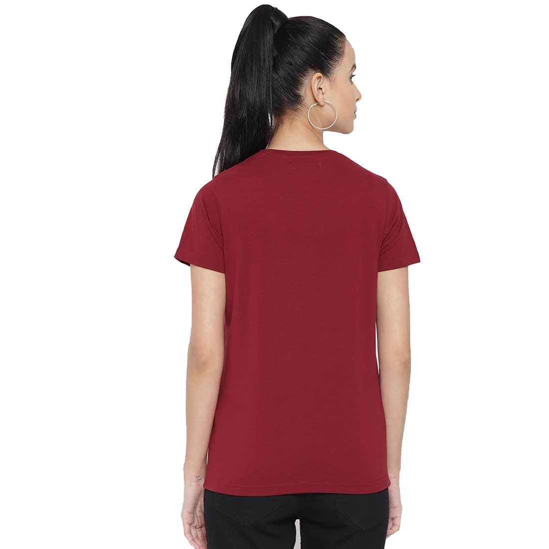 Women Half Sleeves Plain T-Shirt