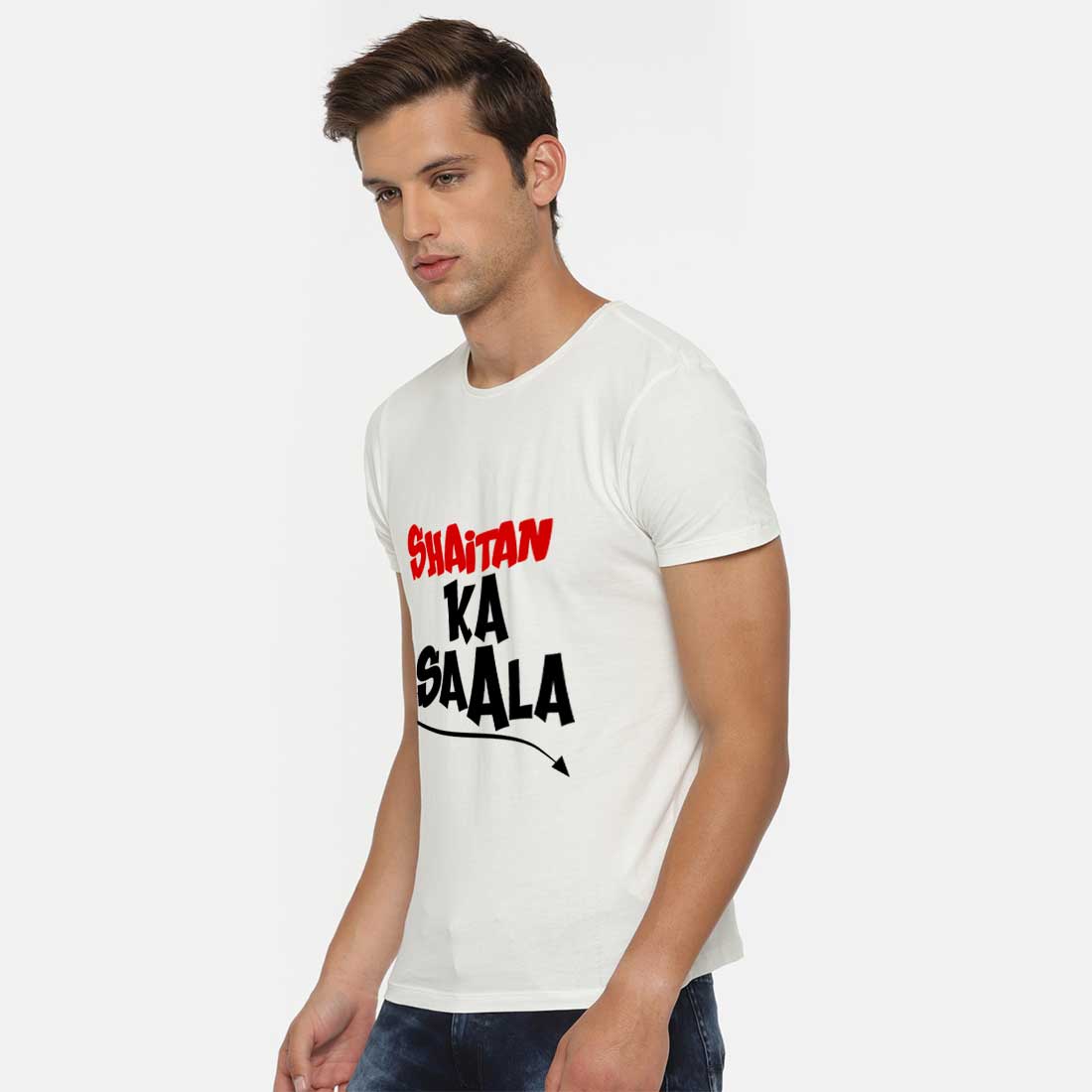 Printed White Men T-Shirt