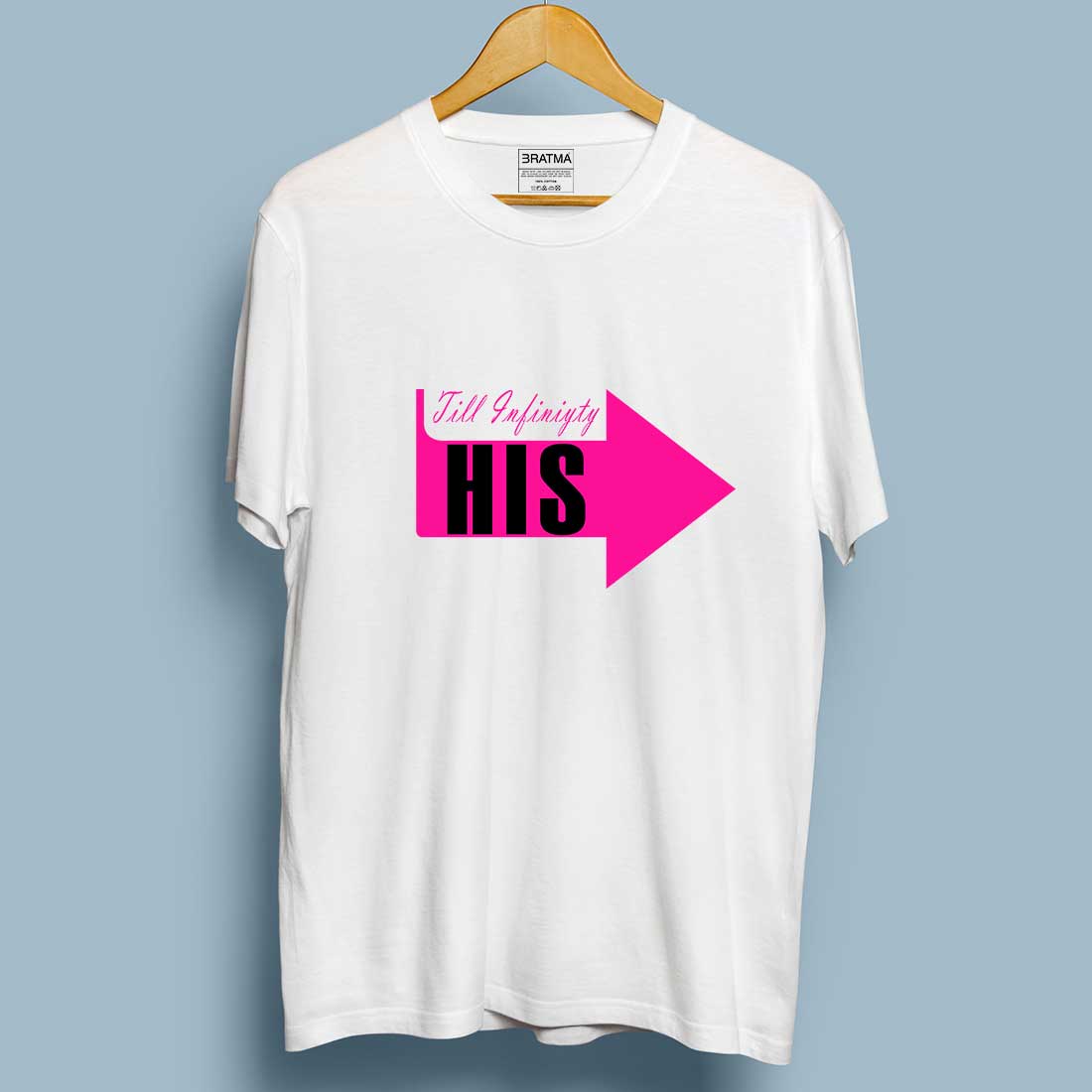 His Hers Printed White Couple Tees